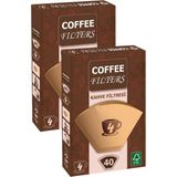 Coffee Filters Caffeo No4 40 Adet Kahve Filtre Kağıdı x 2 Adet - Kağıt Filtre