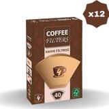 Coffee Filters Coffe Filters Filtre Kahve Kağıdı Brown 40'Lı - (12 Adet)