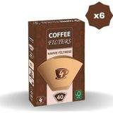 Coffee Filters Coffe Filters Filtre Kahve Kağıdı Brown 40'Lı - (6 Adet)