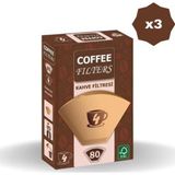 Coffee Filters Coffe Filters Filtre Kahve Kağıdı Brown 80'Li - (3 Adet)