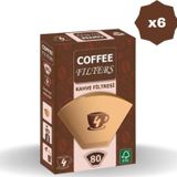 Coffee Filters Coffe Filters Filtre Kahve Kağıdı Brown 80'Li - (6 Adet)