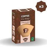 Coffee Filters Filtre Kahve Kağıdı Brown 2 No 80 - (3 Adet)