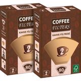 Coffee Filters Filtre Kahve Kağıdı No:2 80'li @ 2 Paket - 160 Adet - Kağıt Filtre