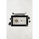 Coffee Kahve Tasarım 2li Dekoratif Priz Çerçevesi İç Ölçü 15,5x8,4 Cm Ev Dekoru - Kahve Kosesi