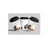 COFFEE LOC KAPLUMBAĞA 'I LOVE COFFEE' 14 Oz Sıcak Grubu Kapaklı Karton Kahve Bardağı 12'Li 400 ML
