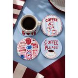 Coffee Please 4’lü Bardak Altlığı Seti - 9 cm, 3 mm MDF, UV Baskı