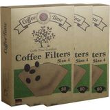 Coffee Time 4 Numara Filtre Kahve Kağıdı Kahverengi 80'li 3 Adet