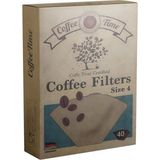 Coffee Time Sertifikalı Filtre Kahve Kağıdı Filters 1/ 4 4 Numara 40'lı Paket - 40 Adet