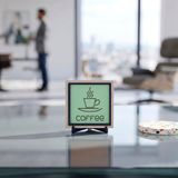 Coffee Yazılı Modern Hatıra Obje 10x10 cm | Çalışma masanız için modern bir dokunuş, ev ve ofis dekorasyonunu tamamlayan özel parça
