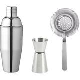 Coffeein 3'lü Avantajlı Shaker Jigger ve Bar Süzgeci Set
