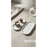 Cogo Seramik 2'li Seramik Taş Tozu Dekoratif Oval Tepsi Seti (18x9.5 cm) - Banyo, Takı ve Anahtarlık Sunumluğu