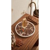 Cogo Seramik Zebra Desenli Taş Döküm Dekoratif Tepsi &Safari Zebra Sunumluk Antre Anahtarlık Düzenleyici (16 cm) COGO Ceramic