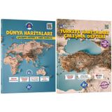 Coğrafyanın Kodları Dünya Haritaları Çalışma Defteri Soru Bankası ve Türkiye Haritaları Çalışma Defteri Seti (Tüm Sınavlar İçin) KR Akademi