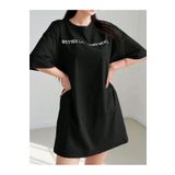 COHERENT Kadın BETTER Özel Baskılı Renkli Uzun Basic Elbise Oversize T-Shirt