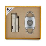 Cohiba 3 Torch Çakmak Ve Kesici Puro Seti Silver