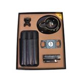 Cohiba 4 Torch Pürmüz Çakmak Kılıf Küllük Kesici Sehpa Karbon Desenli Siyah Beşli Puro Seti TR10023