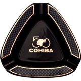 Cohiba 50. Yıl Karbon Desenli Siyah Porselen Üçlü Puro Küllüğü