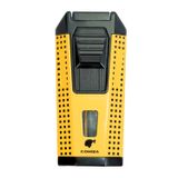 Cohiba Çift Torch Pürmüz Delicili Sarı Siyah Nokta Desenli Metal Puro Çakmağı