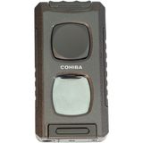Cohiba Çift Torch Pürmüz Kesici & Delici & Iğneli Kahverengi Metal Puro Çakmağı - TR9553 - Çok Renkli