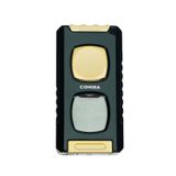 Cohiba Çift Torch Pürmüz Kesici & Delici & İğneli Siyah Sarı Metal Puro Çakmağı - TR9551