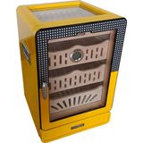 Cohiba Desenli Aksesuar Çekmeceli Camlı Sedir Humidor Puro Kutusu