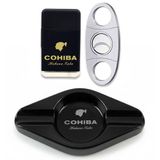 Cohiba Küllük Çakmak ve Metal Kesici Puro Aksesuar Seti Oval 2li