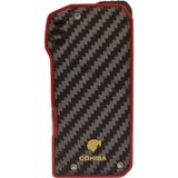 Cohiba Soft Flame Karbon Desenli-Kırmızı Metal Pipo Çakmağı