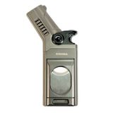 Cohiba Tek Torch Pürmüz Dahili S-V Cut & İğneli Gunmetal Metal Puro Çakmağı