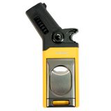 Cohiba Tek Torch Pürmüz Dahili S-V Cut & İğneli Sarı Siyah Metal Puro Çakmağı