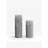 Coho Lumina Rustic Antrasit Silindir Mum - 20 & 15 cm - 2 li Set