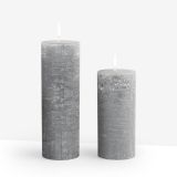 Coho Lumina Rustic Antrasit Silindir Mum 20 15 Cm Set Of 2