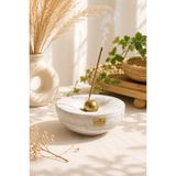 COHO Mermer Desenli Beton Tütsülük - Modern Minimalist Tütsü Yakma Kabı Gold