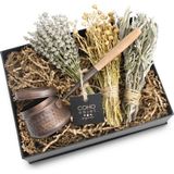 Coho Objet Box Antique Dövme Tütsü Çanağı Üzerlik &adaçayı Lavanta Hediye Seti - Standart