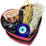 Coho Objet Coho Love Box Artisan Tütsü Çanağı & Nazarlık & Adaçayı & Üzerlik Hediye Seti - Parlak Bakır - Standart