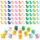 COITEK 220 ADET Mini Ördek, Mini Reçine Ördek Figürü, Mini Plastik Ördekler, Mikro Peri Bahçesi/Akvaryum/Manzara Süsleme Dekorasyonu, Bebek Evi Dekoru için Küçük Ördek Figürleri (120 Sarı + 100 Çok