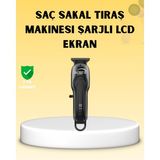 COjans Cj Profesyonel Tıraş Makinesi LCD Ekranlı Turbo Mod ve Güçlü Motor