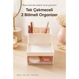 Çok Amaçlı 2 Bölmeli Makyaj ve Kozmetik Organizer, Masaüstü Saklama Kutusu - Seçenek 1