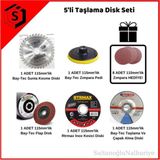Çok Amaçlı 5'li Taşlama Disk Seti, Elmas, Sunta, Ahşap, Metal ve Zımpara - Seçenek 1