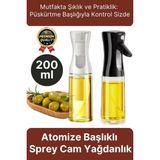 Çok Amaçlı Atomize Başlıklı Sızdırmaz Airfryer Püskürtmeli Fısfıs Sprey Cam Yağdanlık 200 ml 1 Adet - Çok Renkli