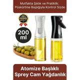 Çok Amaçlı Atomize Başlıklı Sızdırmaz Airfryer Püskürtmeli Fısfıs Sprey Cam Yağdanlık 200 Ml 1 Adet
