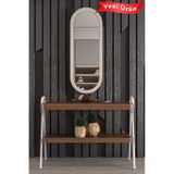 Çok Amaçlı Aynalı Takı Dolabı Mdf Kapak - Çam - Oval Çerçeve