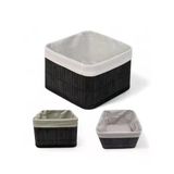 Çok Amaçlı Bambu Saklama Kutusu - Kare Organizer, 20X20x13 Cm, Siyah