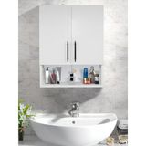 Çok Amaçlı Banyo Dolabı, Ecza Dolabı, 2 Kapaklı Dolap, Hol, Banyo, Ofis, Beyaz, Asudehome