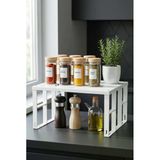 Çok Amaçlı Beyaz Metal Raf Düzenleyici & Mutfak Dolap İçi Ve Tezgah Üstü Organizer (28x32x15 cm)