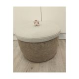 Çok Amaçlı Büyük Boy Dekoratif Organizer Hasır Kapaklı Sepet 35x25 kdksksk