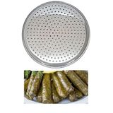 Çok Amaçlı Çelik Delikli Tepsi – Sarma Dolma Altlığı & Pizza Pişirme Tepsisi – Dayanıklı Metal Fırın Tepsisi 24 cm