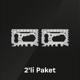 Çok Amaçlı Cep Kartı Toolcard 28 Fonksiyonlu Paslanmaz Çelik - Cıvata Anahtarı, Tornavida, Bisiklet Jant Anahtarı, Tornavida, Çakı, Kapak Açar, Kablo Sıyırıcı, Kamp Survival Kit (2'li Paket)
