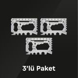 Çok Amaçlı Cep Kartı Toolcard 28 Fonksiyonlu Paslanmaz Çelik - Cıvata Anahtarı, Tornavida, Bisiklet Jant Anahtarı, Tornavida, Çakı, Kapak Açar, Kablo Sıyırıcı, Kamp Survival Kit (3'lü Paket)