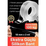 Çok Amaçlı Çift Taraflı İz Bırakmaz Montaj Tamir Bandı Şeffaf Güçlü Silikon Bant 18Mm X 2Mt 1 Adet