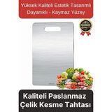 Çok Amaçlı Dayanıklı Kaymaz Yüzey Paslanmaz Çelik Mutfak Sebze Meyve Et Doğrama Lüks Kesme Tahtası - diğer - Gri